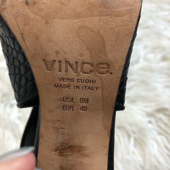 SOLDVince Addie Stamped Croc Peep-Toe Bootie Heels - Picture 7 of 8